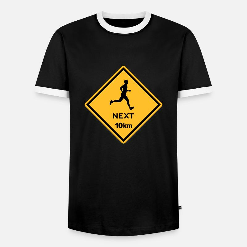 Running man 10km - Men's Ringer Shirt - black/white
