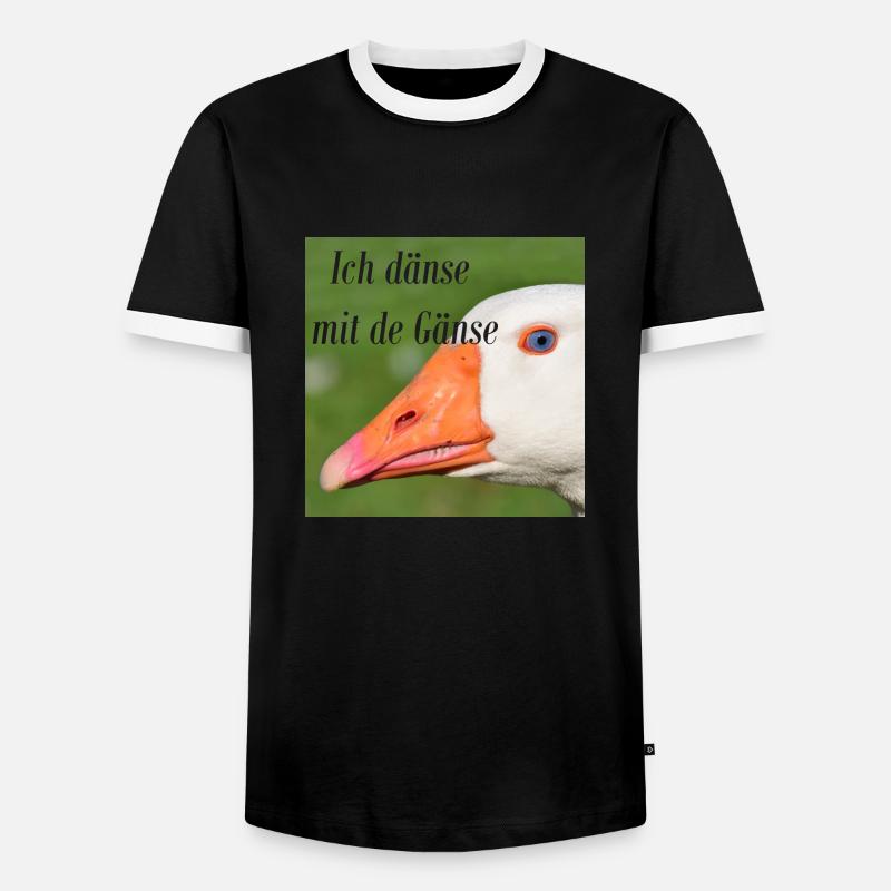Ich dänse mit de Gänse - Männer Kontrast-T-Shirt - Schwarz/Weiß