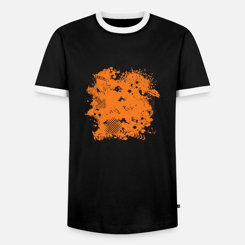 Vector background eu - Men's Ringer Shirt - black/white