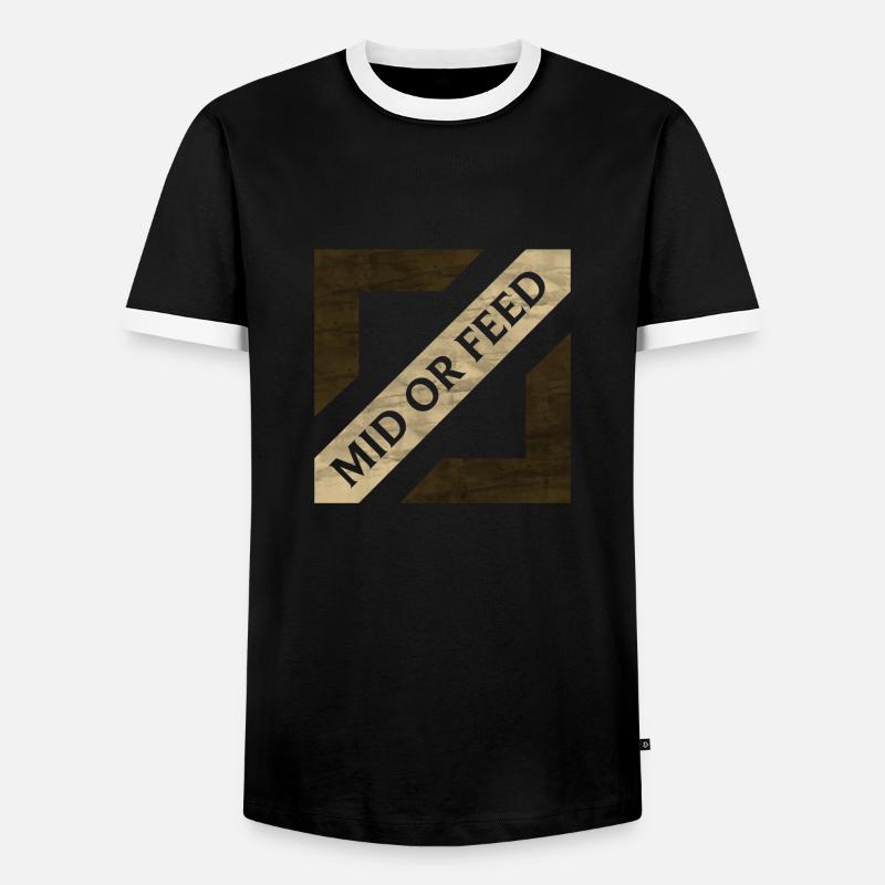 Mid or Feed - Men's Ringer Shirt - black/white
