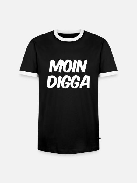 Moin Digga Hamburg - Men's Ringer Shirt - black/white