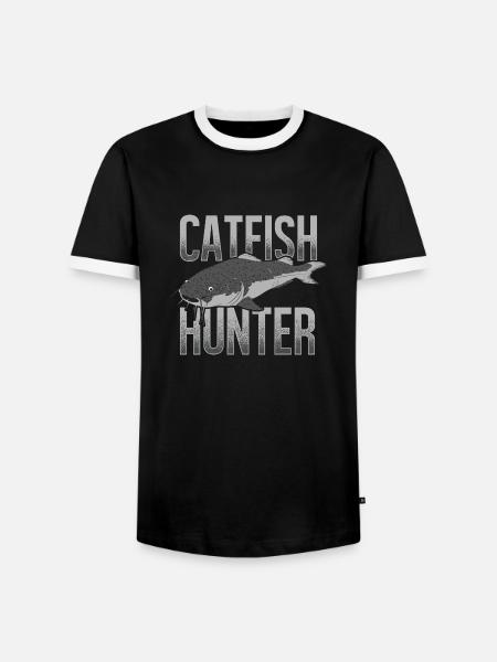 Catfish Chasseur Catfish Catfish Pêche au poisson-chat - T-shirt contrasté Homme - noir/blanc