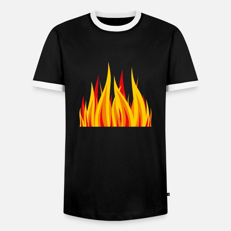 Fire 2 - Männer Kontrast-T-Shirt - Schwarz/Weiß