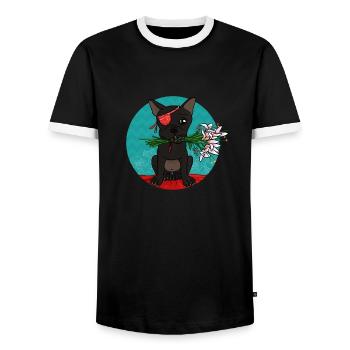 French Boule - T-shirt contrasté Homme - noir/blanc - Devant - AI Model Female 172 light (172cm) & AI Model Male 178 light (178cm)