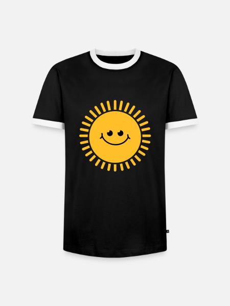 sun_baby_r2 - Men's Ringer Shirt - black/white