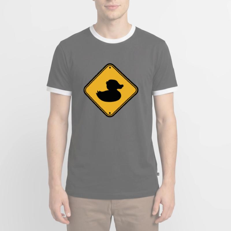 zone shield prohibited note danger caution Men's Ringer Shirt
