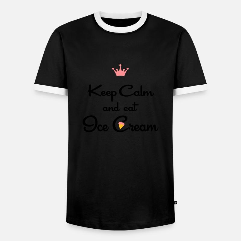 ice cream - Men's Ringer Shirt - black/white
