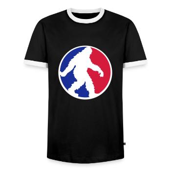 cercle de sport rond marchant sur le côté - T-shirt contrasté Homme - noir/blanc - Devant - AI Model Female 172 light (172cm) & AI Model Male 178 light (178cm)