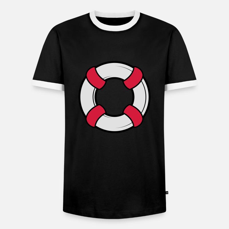 Rettungsring - Männer Kontrast-T-Shirt - Schwarz/Weiß