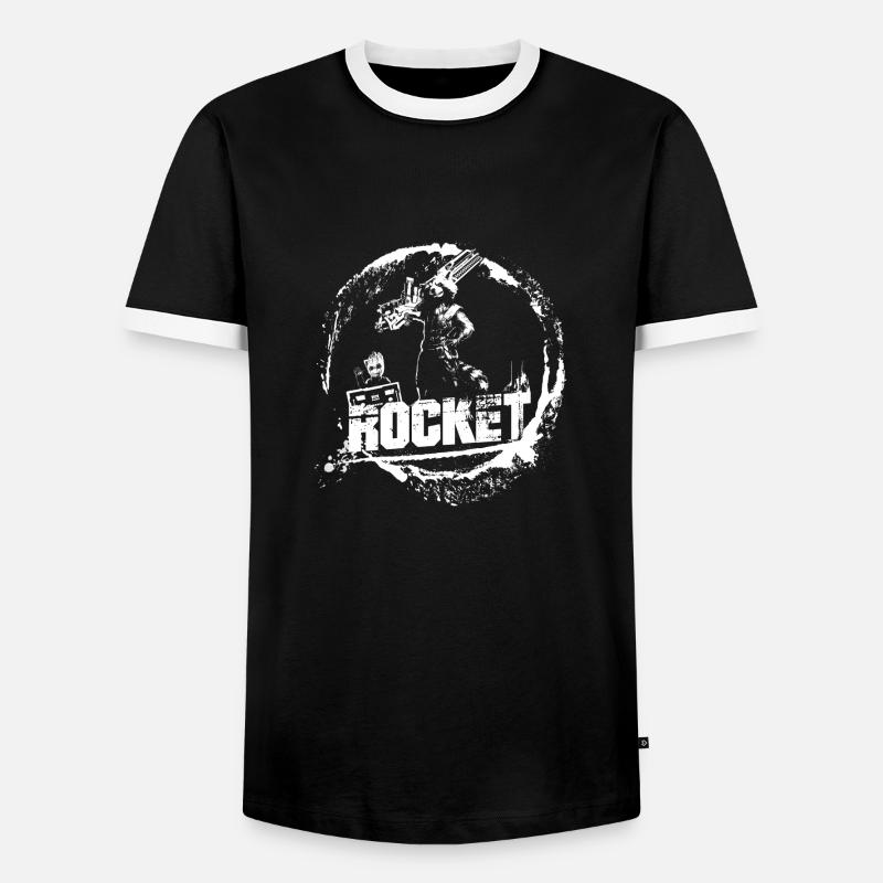 Rocket - Men's Ringer Shirt - black/white