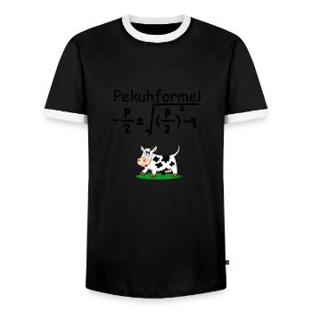 pq kuh formel - Männer Kontrast-T-Shirt - Schwarz/Weiß - Vorne - AI Model Female 172 light (172cm) & AI Model Male 178 light (178cm)