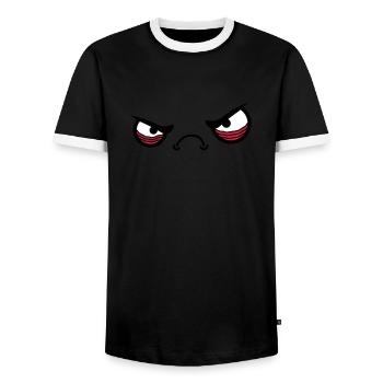 Angry Face - T-shirt contrasté Homme - noir/blanc - Devant - AI Model Female 172 light (172cm) & AI Model Male 178 light (178cm)