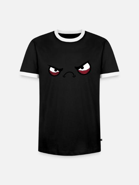 Angry Face - Men's Ringer Shirt - black/white