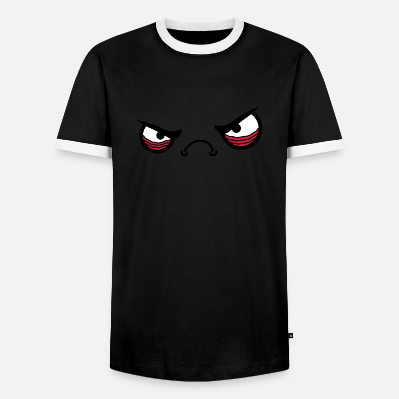 Angry Face - Männer Kontrast-T-Shirt - Schwarz/Weiß