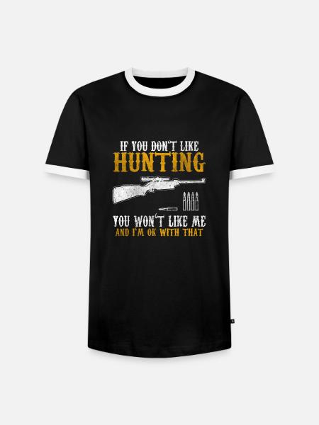 Jagen Jäger - Männer Kontrast-T-Shirt - Schwarz/Weiß