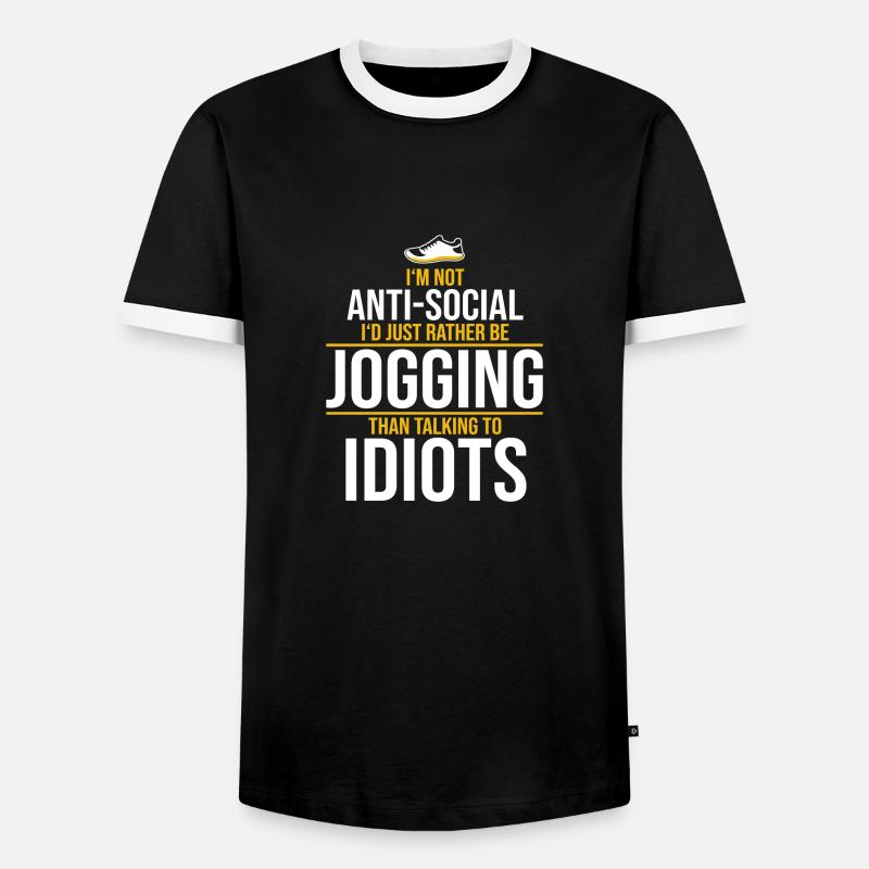jogging - Men's Ringer Shirt - black/white