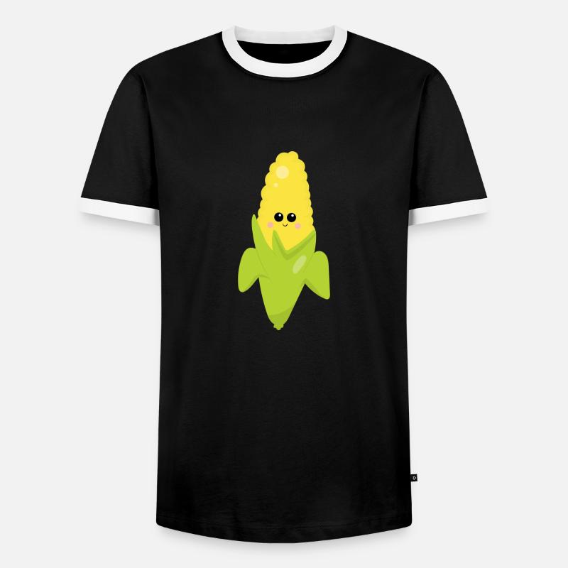 Corn - Men's Ringer Shirt - black/white