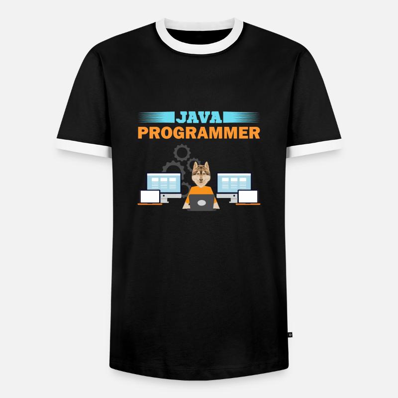 Java Programmer - Men's Ringer Shirt - black/white