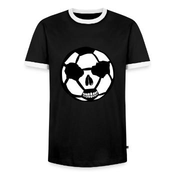 Fußball Fußball Kopf des Todes Fußball - Männer Kontrast-T-Shirt - Schwarz/Weiß - Vorne - AI Model Female 172 light (172cm) & AI Model Male 178 light (178cm)