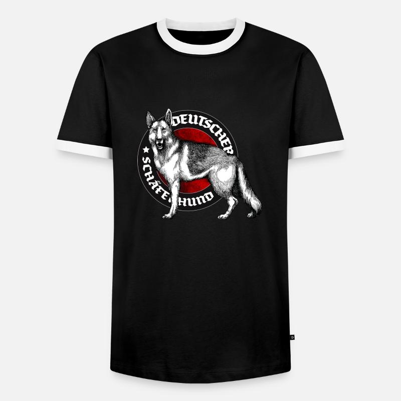 Deutscher Schäferhund - Männer Kontrast-T-Shirt - Schwarz/Weiß