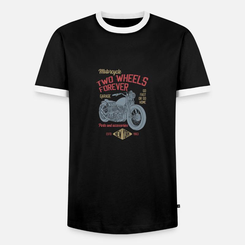 ZWEI RÄDER - Männer Kontrast-T-Shirt - Schwarz/Weiß