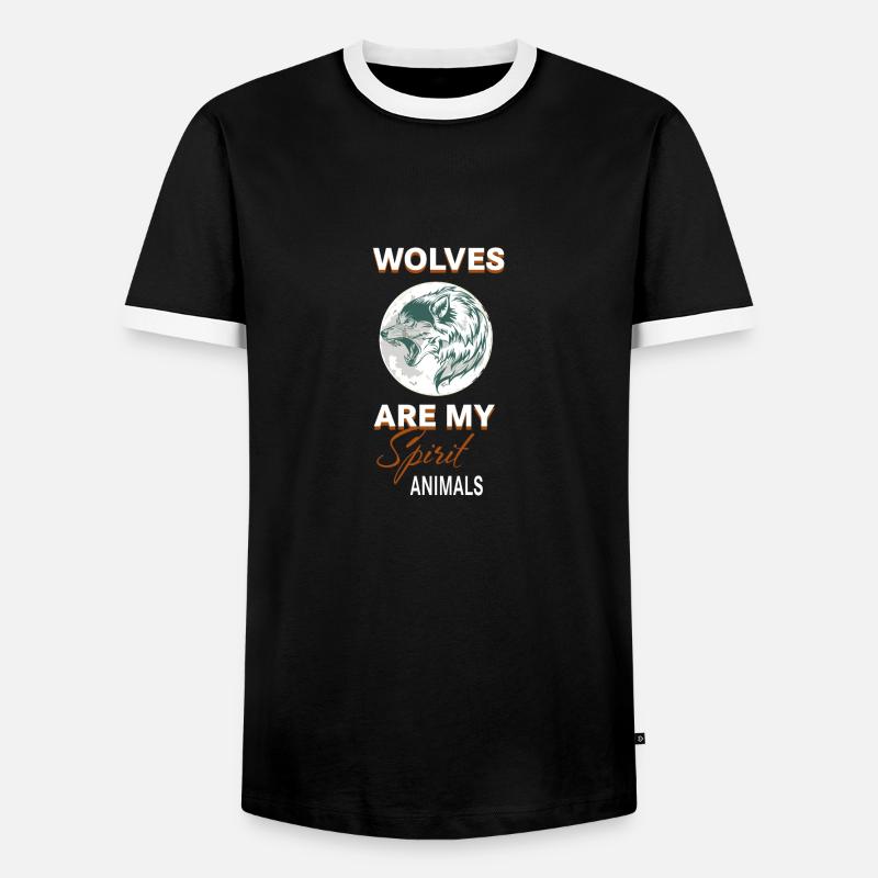 Wolf Wolves - Men's Ringer Shirt - black/white