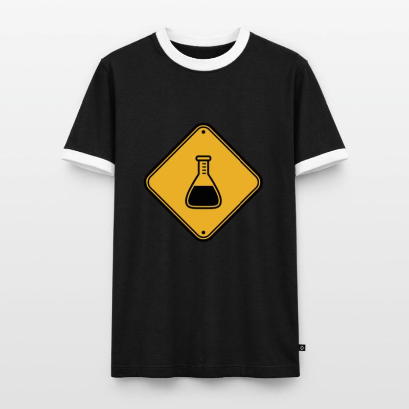 caution science shield note caution flues Men's Ringer Shirt