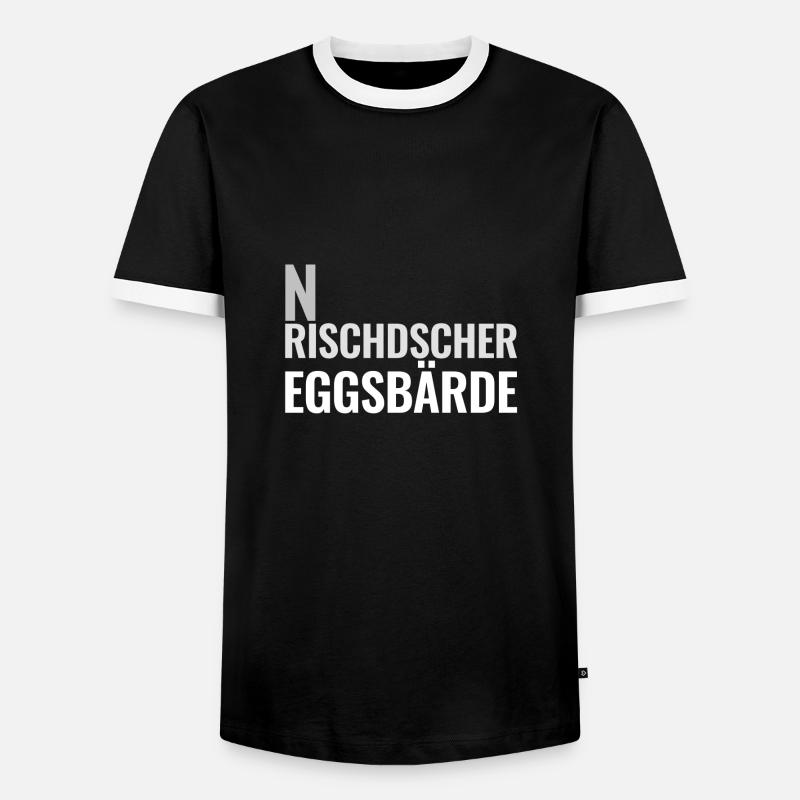 Sächsischer Spruch n rischdscher Eggsbärde - Männer Kontrast-T-Shirt - Schwarz/Weiß