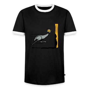 Drôle, autruche émeu course cool drôle de bande de - T-shirt contrasté Homme - noir/blanc - Devant - AI Model Female 172 light (172cm) & AI Model Male 178 light (178cm)
