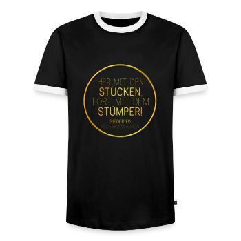Richard Wagner Der Ring des Nibelungen T-Shirt - Männer Kontrast-T-Shirt - Schwarz/Weiß - Vorne - AI Model Female 172 light (172cm) & AI Model Male 178 light (178cm)