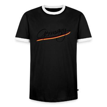 Germany - Männer Kontrast-T-Shirt - Schwarz/Weiß - Vorne - AI Model Female 172 light (172cm) & AI Model Male 178 light (178cm)