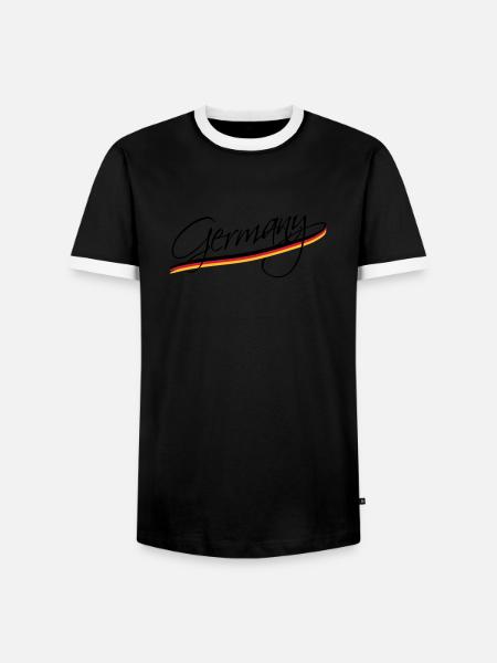 Germany - Männer Kontrast-T-Shirt - Schwarz/Weiß