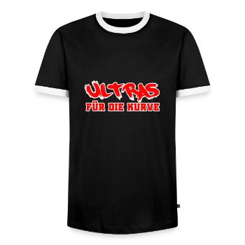Ultras für die Kurve - Männer Kontrast-T-Shirt - Schwarz/Weiß - Vorne - AI Model Female 172 light (172cm) & AI Model Male 178 light (178cm)