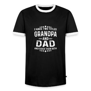 Opa und Papa - Großvater Geschenk - Männer Kontrast-T-Shirt - Schwarz/Weiß - Vorne - AI Model Female 172 light (172cm) & AI Model Male 178 light (178cm)