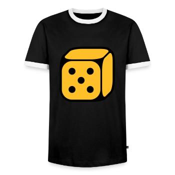 Dé Avec Numéro 5 (Cinq / 2C) - T-shirt contrasté Homme - noir/blanc - Devant - AI Model Female 172 light (172cm) & AI Model Male 178 light (178cm)