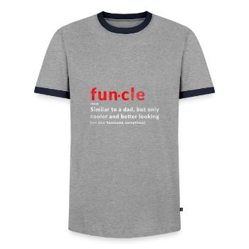 Funcle - Don drôle d'oncle - T-shirt contrasté Homme - gris/marine  - Devant - AI Model Female 172 light (172cm) & AI Model Male 178 light (178cm)