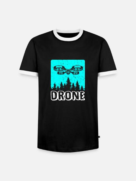 Drohne Drone Dronenpilot Quadrocopter - Männer Kontrast-T-Shirt - Schwarz/Weiß