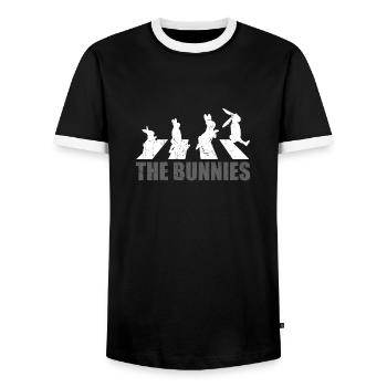 rabbit - Men's Ringer Shirt - black/white - Front - AI Model Female 172 light (172cm) & AI Model Male 178 light (178cm)