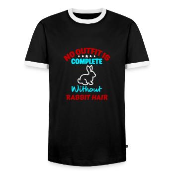 rabbit - Men's Ringer Shirt - black/white - Front - AI Model Female 172 light (172cm) & AI Model Male 178 light (178cm)
