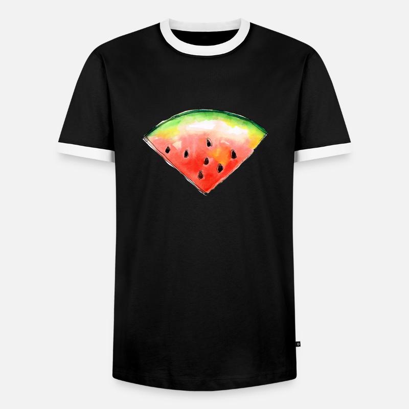 watermelon - Men's Ringer Shirt - black/white
