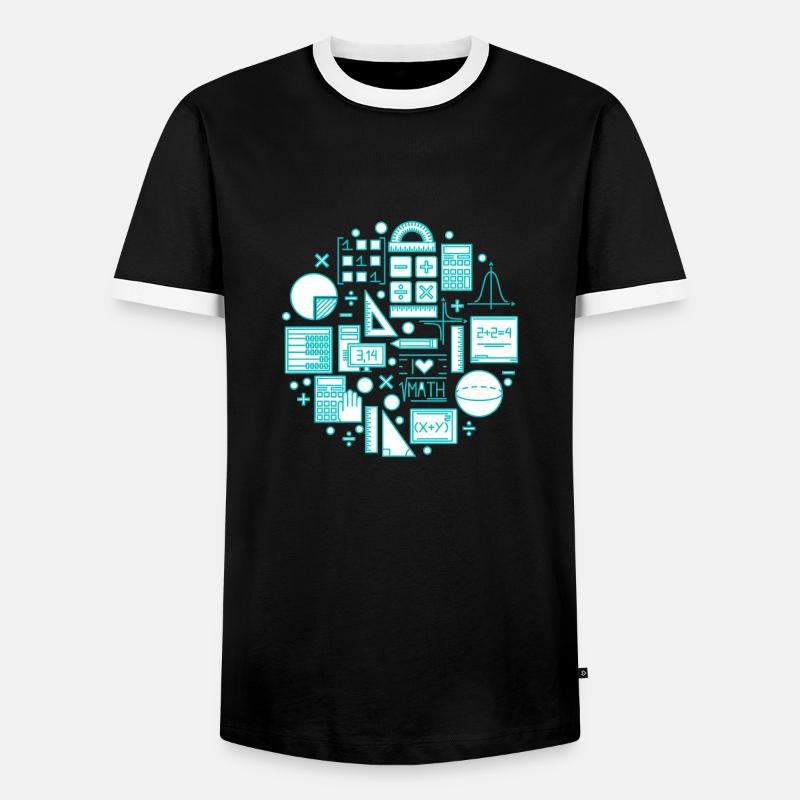 Math Teacher Teacher Math - Men's Ringer Shirt - black/white