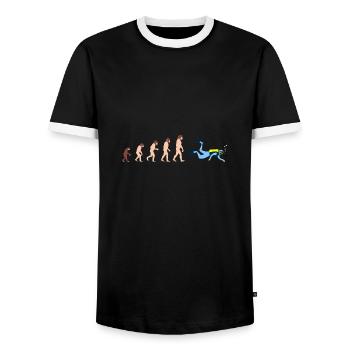 Plongée Sous-marine Human Evolution Plongeur Cadeau amusant - T-shirt contrasté Homme - noir/blanc - Devant - AI Model Female 172 light (172cm) & AI Model Male 178 light (178cm)