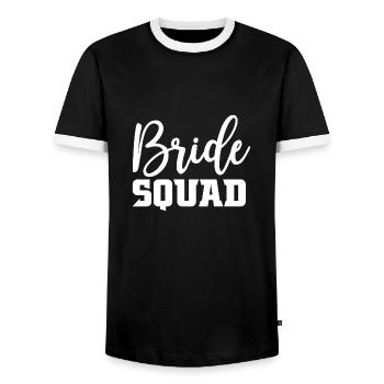 Cadeau de la mariée - T-shirt contrasté Homme - noir/blanc - Devant - AI Model Female 172 light (172cm) & AI Model Male 178 light (178cm)