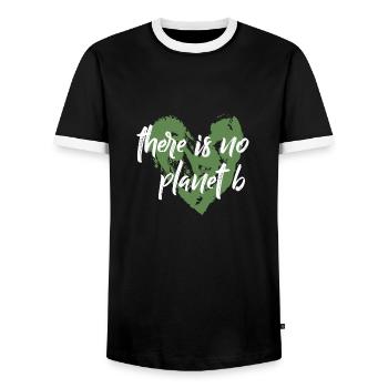 planète b - T-shirt contrasté Homme - noir/blanc - Devant - AI Model Female 172 light (172cm) & AI Model Male 178 light (178cm)