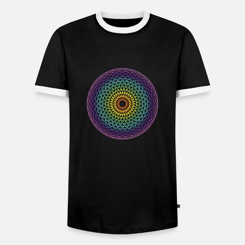 Torus Yantra - Männer Kontrast-T-Shirt - Schwarz/Weiß