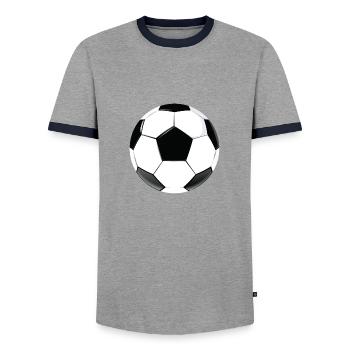 glänzendes Detail Fußball Fußball - Männer Kontrast-T-Shirt - Grau/Navy  - Vorne - AI Model Female 172 light (172cm) & AI Model Male 178 light (178cm)