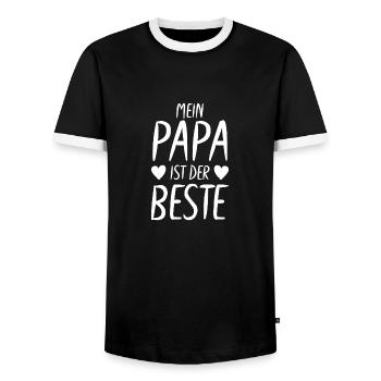 Papa ist der Beste Geschenk - Männer Kontrast-T-Shirt - Schwarz/Weiß - Vorne - AI Model Female 172 light (172cm) & AI Model Male 178 light (178cm)