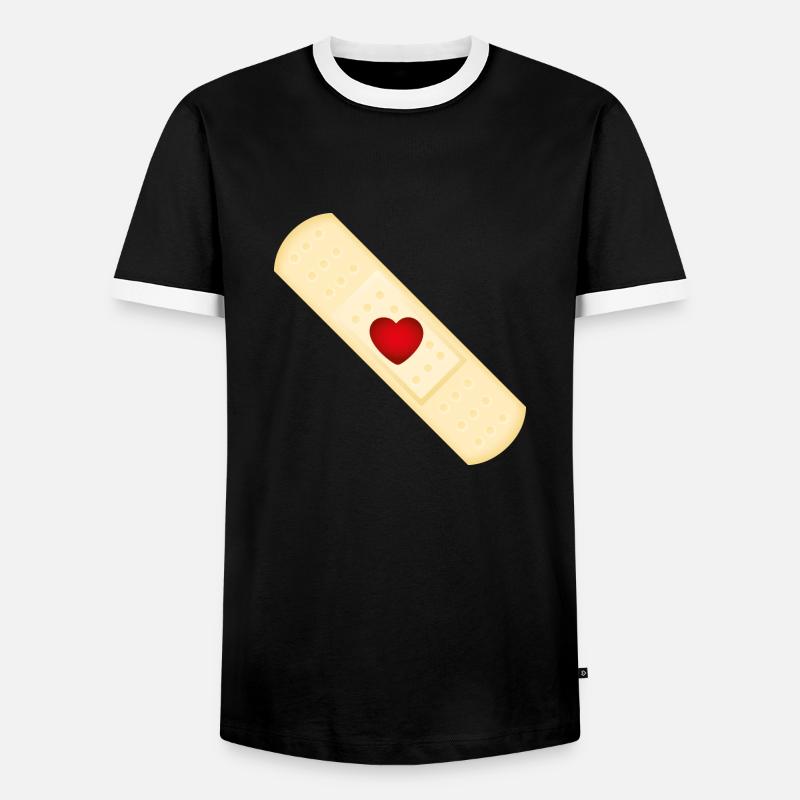 Smiley Plaster - Männer Kontrast-T-Shirt - Schwarz/Weiß