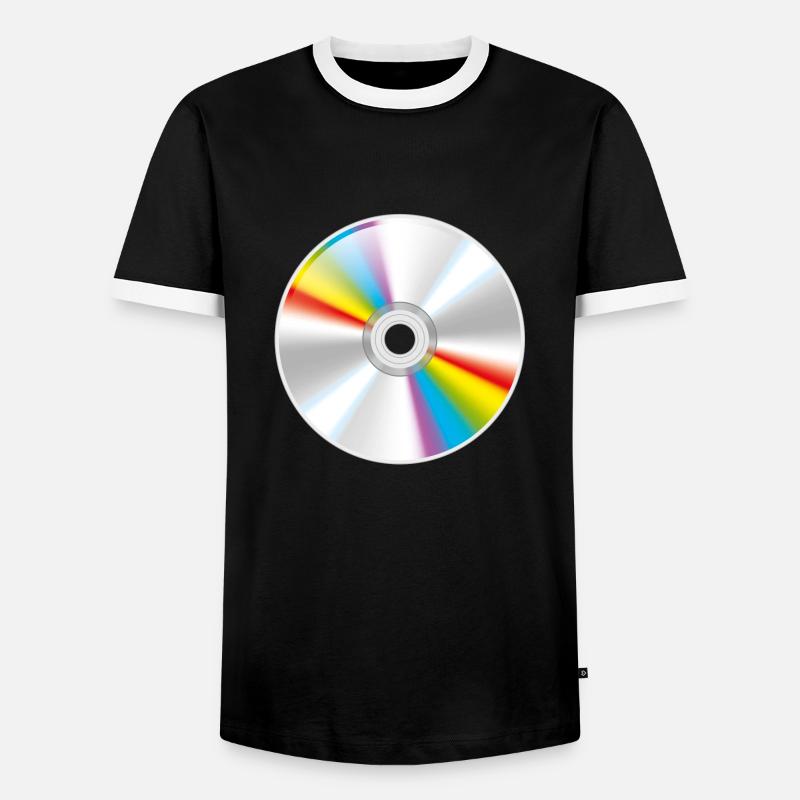 Smiley CD - Männer Kontrast-T-Shirt - Schwarz/Weiß