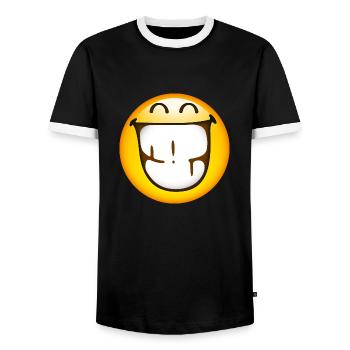 Smiley Glossy Happy Teeth - Männer Kontrast-T-Shirt - Schwarz/Weiß - Vorne - AI Model Female 172 light (172cm) & AI Model Male 178 light (178cm)